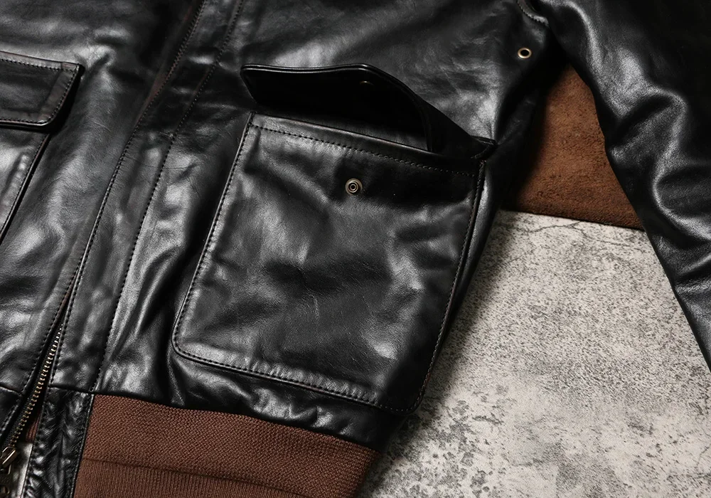 Мужская куртка из натуральной кожи Blunt Razor A2 облегающая кожаная с откидным