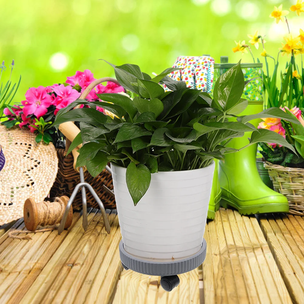 

Mobile Pot Base Indoor Plant Stand Movable Plants Rack Heavy Trays Flowerpots with Caster Plastic Wheels Planter