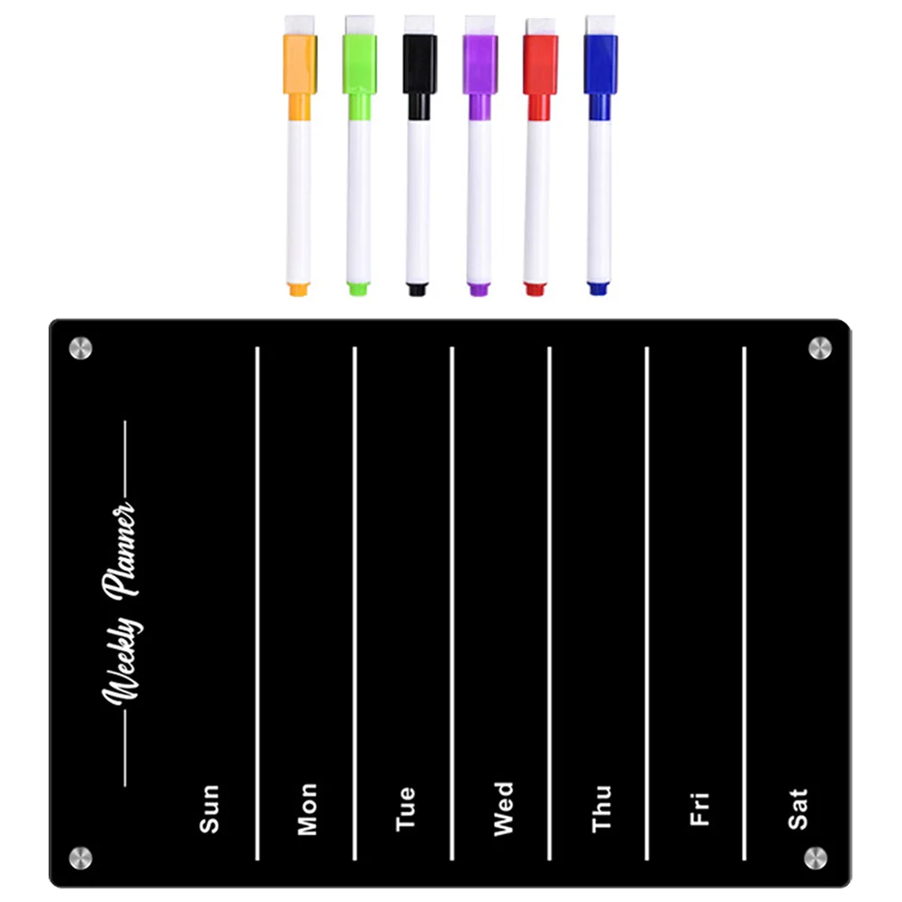 

1 комплект еженедельного планировщика, акриловая магнитная доска для холодильника, магнитная доска для планировщика
