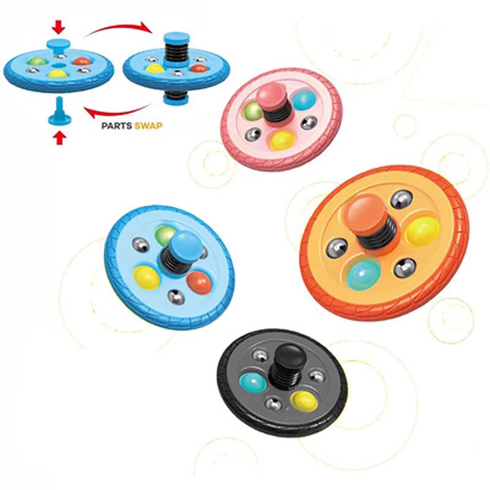 

Rotating Magical Bean Spinning Top Toys Intelligence Fingertip Oval Spinner Kids Adult Finger Gyro Disk Stress Relief Toys