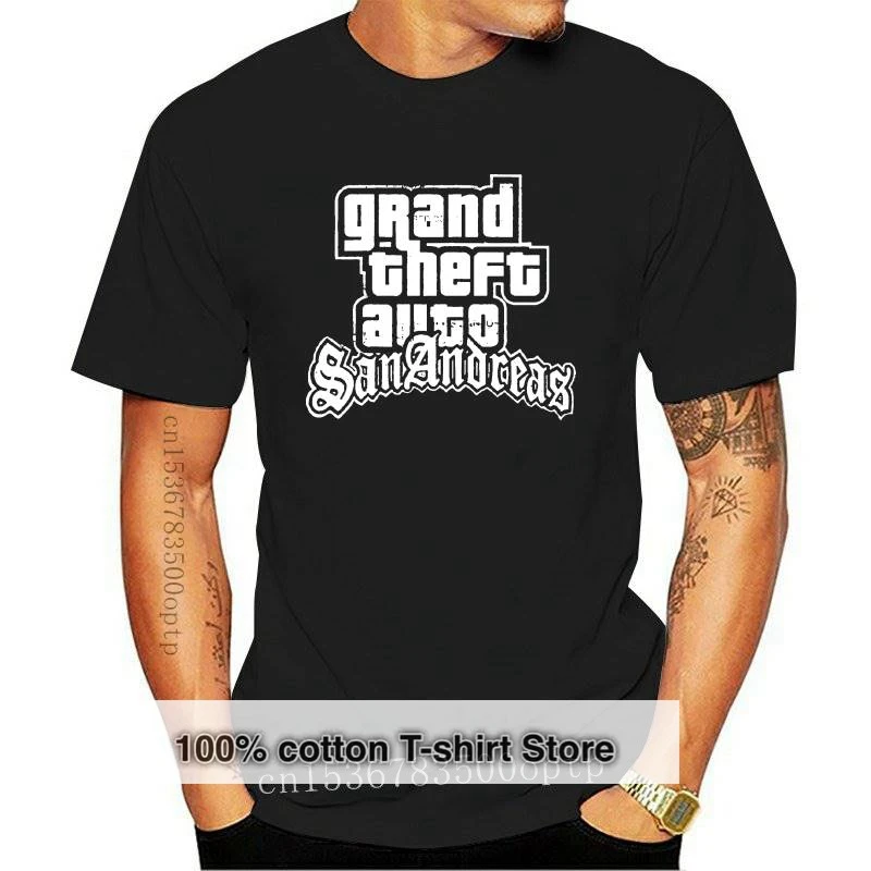 

Новинка, Мужская футболка, футболки с автоматом gta san принтер grand theft, женские футболки 1418D