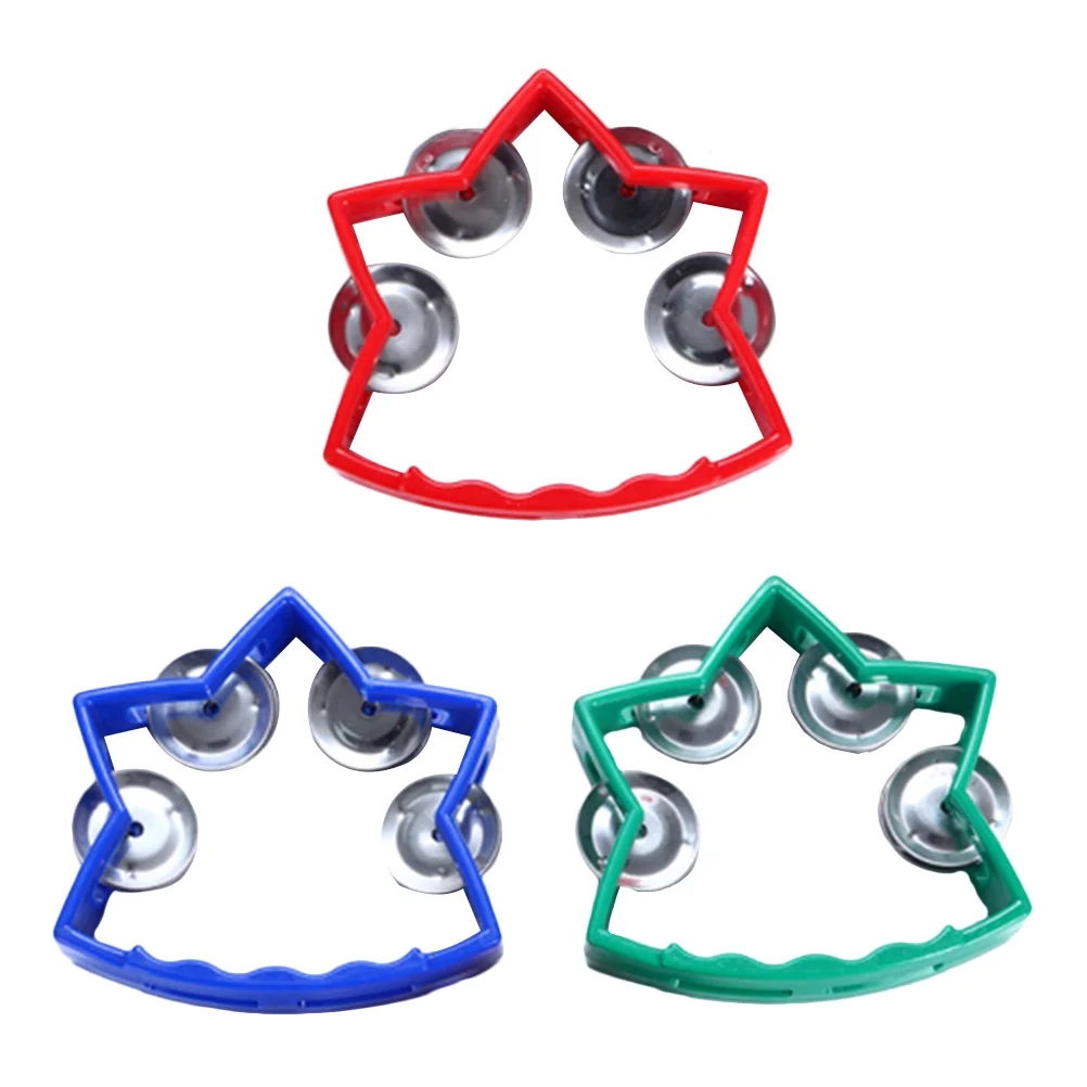 

3pcs Plastic Percussion Musical Instruments Star Shaped Hand Bell Toys for Toddler