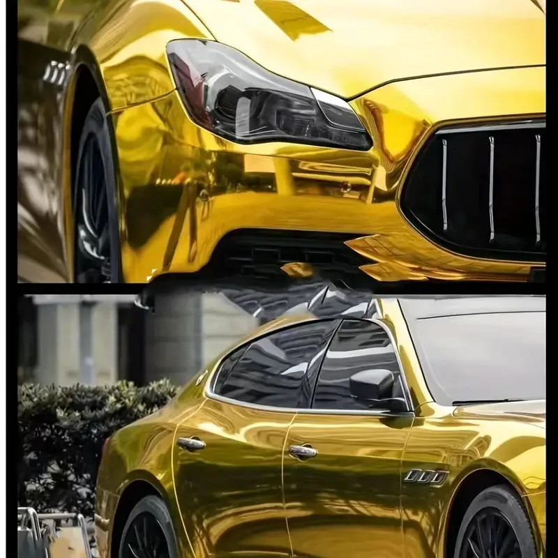 1 Шт. Растягивающаяся Золотая Автомобильная Пленка Меняющая Цвет ПВХ Авто