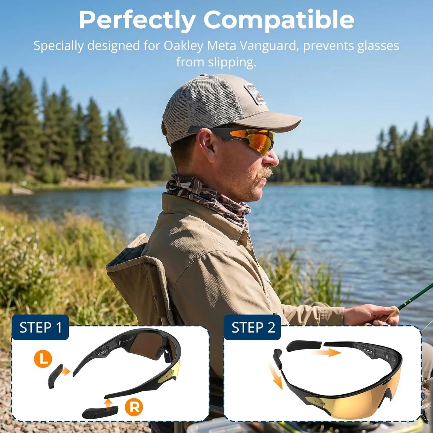 Фото Для очков Oakley Meta Vanguard: противоскользящие силиконовые эластичные фиксаторы для ушей, аксессуары для умных очков. №3
