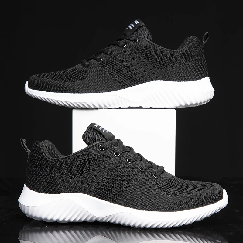 

New Large Size 39-48 Men's Running Shoes Three-color Ultralight Sneakers Flying Woven Breathable Casual Sports Jogging Man Shoes