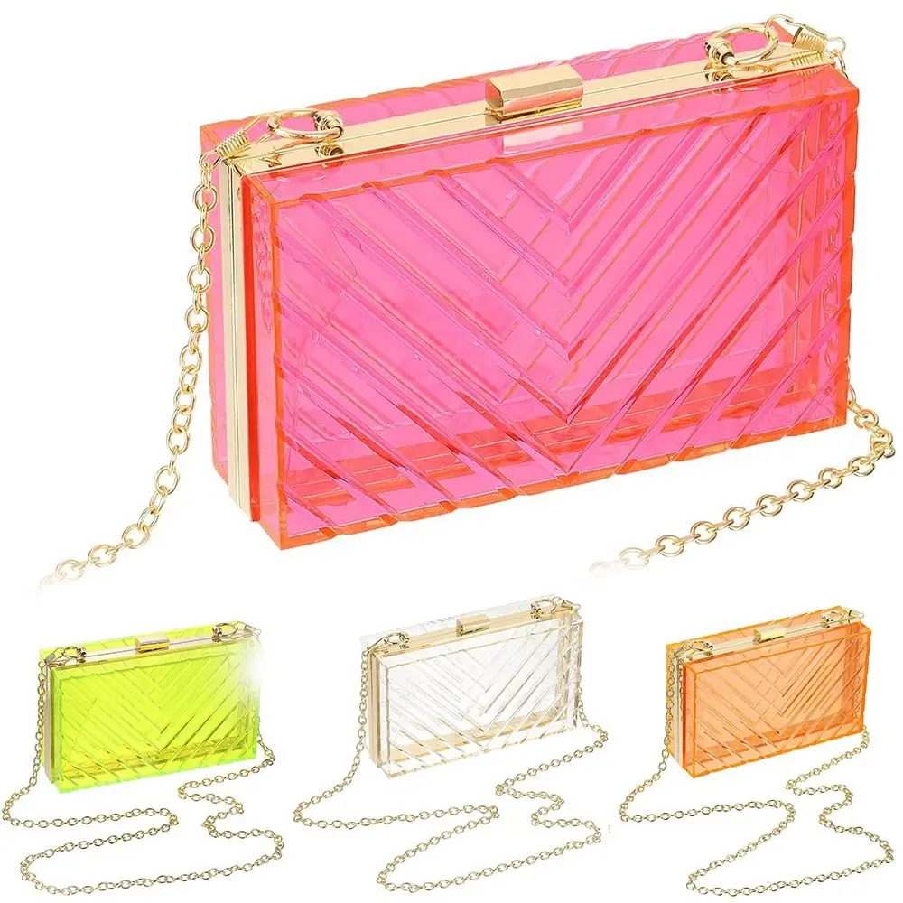 Горячая со съемной цепочкой-клатч акриловая сумочка-кошелек прозрачная женская