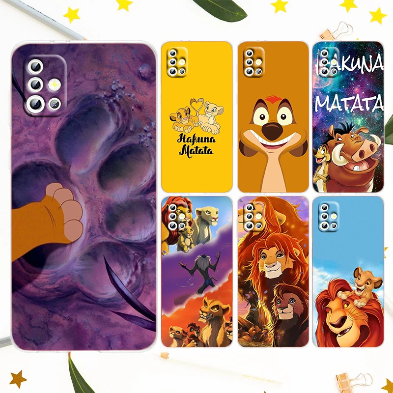 

Disney Cute The Lion King Phone Case For Samsung A73 A72 A71 A53 A52 A51 A42 A33 A32 A23 A22 A21S A13 A04 A03 5G Transparent
