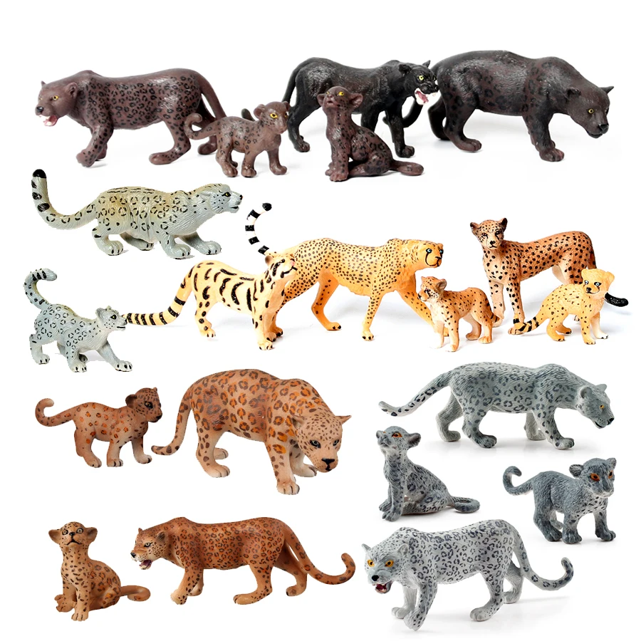 

Realistic Snow Leopards,Panther, Cheetah Model Figurines Plastic Jungle Animals Figures Cake Toppers Birthday Gift for Kids