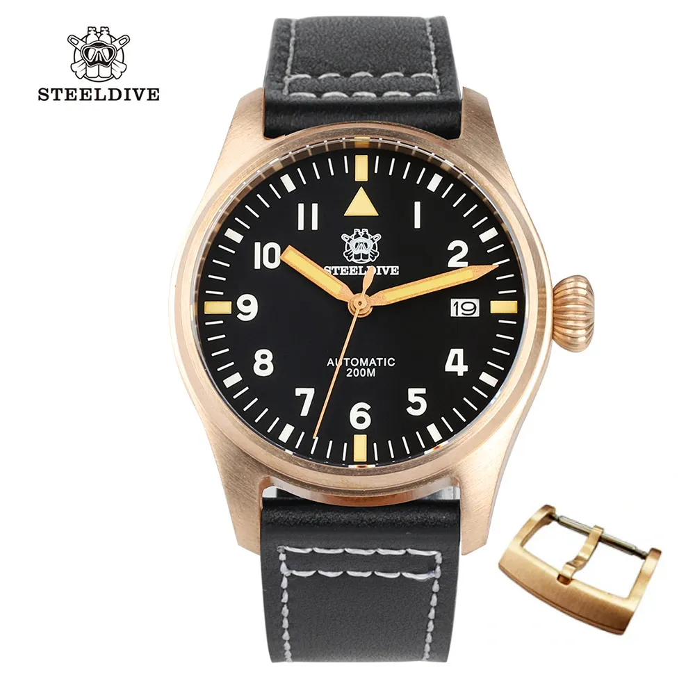 

Часы STEELDIVE CuSn8 Мужские механические, бронзовые, водонепроницаемые 200 м