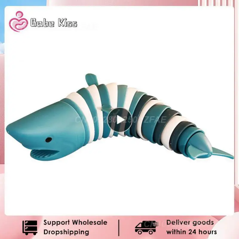 

1~10PCS Ocean Shark Dolphin Decompression Fun Squeeze Toy Children's Educational Caterpillar Stress Relief Toy Adult Birthday