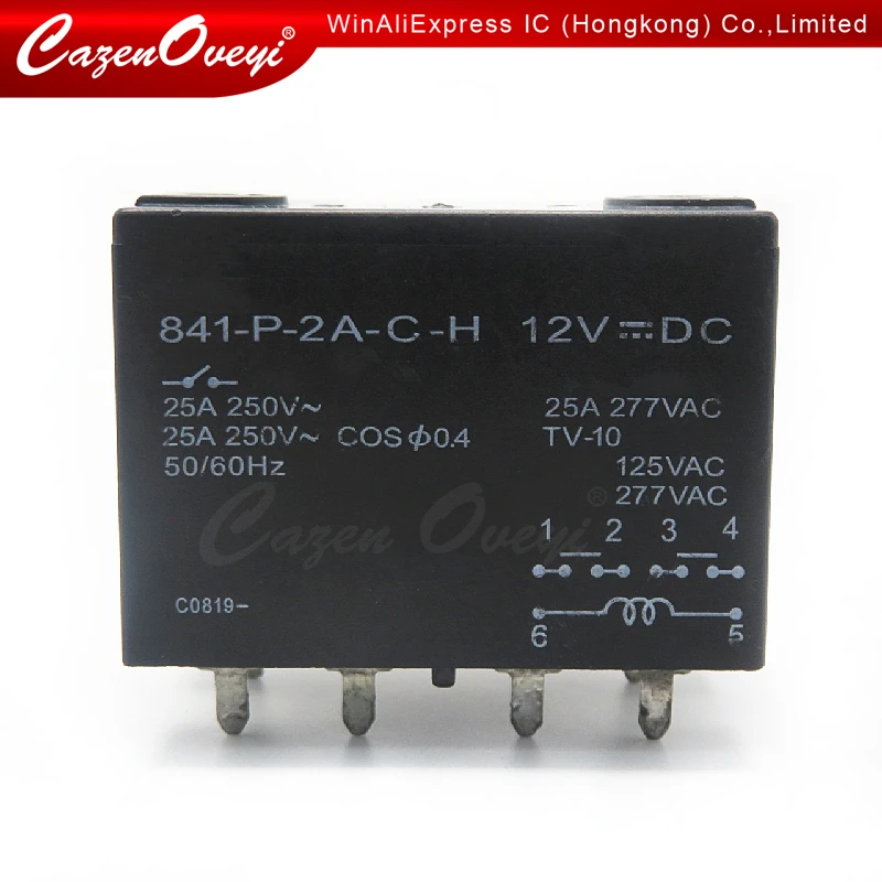 1 шт./лот 841-P-2A-C-H реле 12 В постоянного тока 25 А 6-контактная фотография