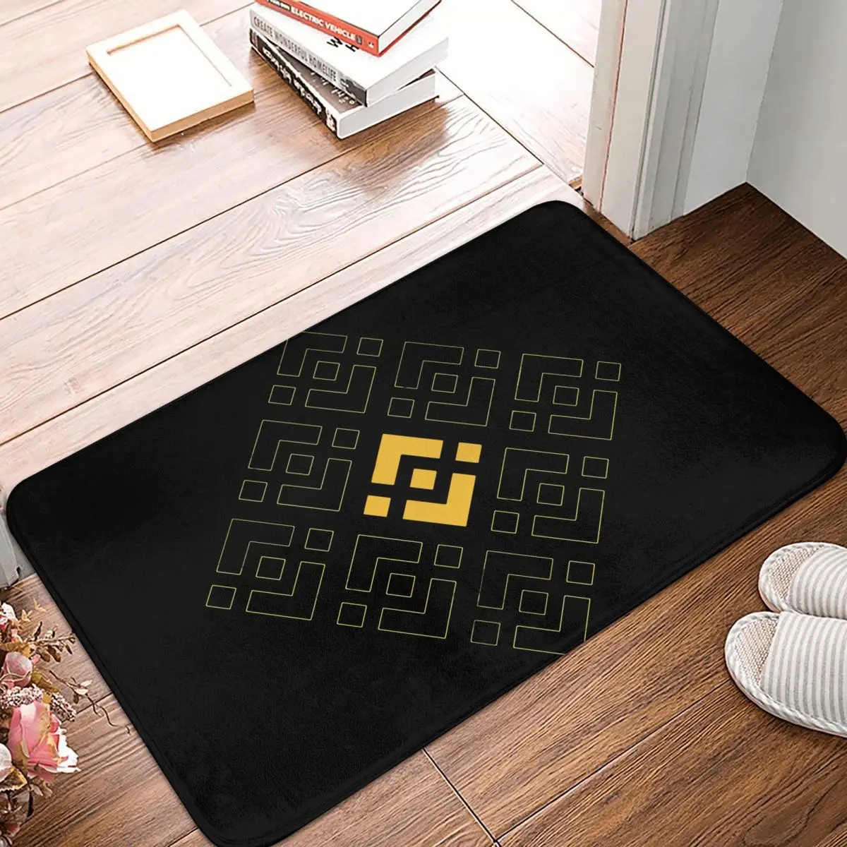 

Binance Coin Crypto Miners Bath Mat BNB Art Doormat Flannel Carpet Outdoor Rug Home Decoration