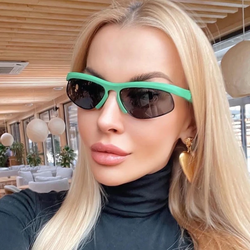 

Солнцезащитные очки в винтажном стиле для мужчин и женщин, модные солнечные аксессуары в полуоправе, для вождения, карамельных цветов, лето ...