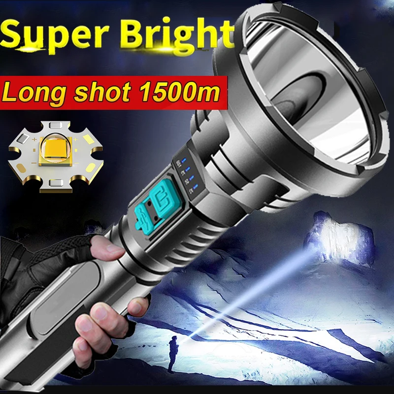 

Powerful Rechargeable Led Flashlight Tactical Torch Built-in 18650 Battery Waterproof Lamp Ultra Bright Lantern Outdoor Lighting