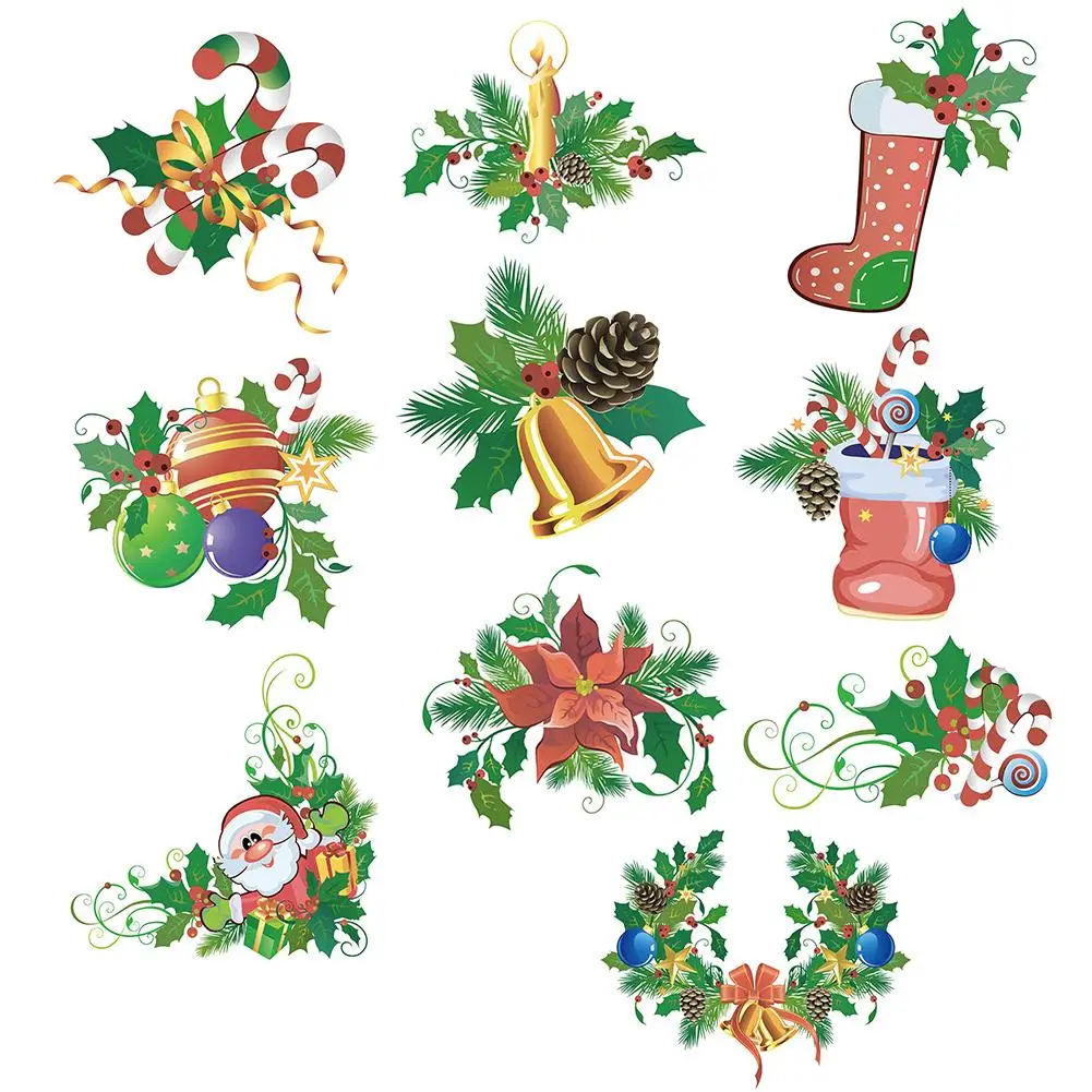 

40x40cm Thicken PVC Sticker Waterproof Self-adhesive Christmas 3D Glass Window Sticker Home Festival Decoration Accessories