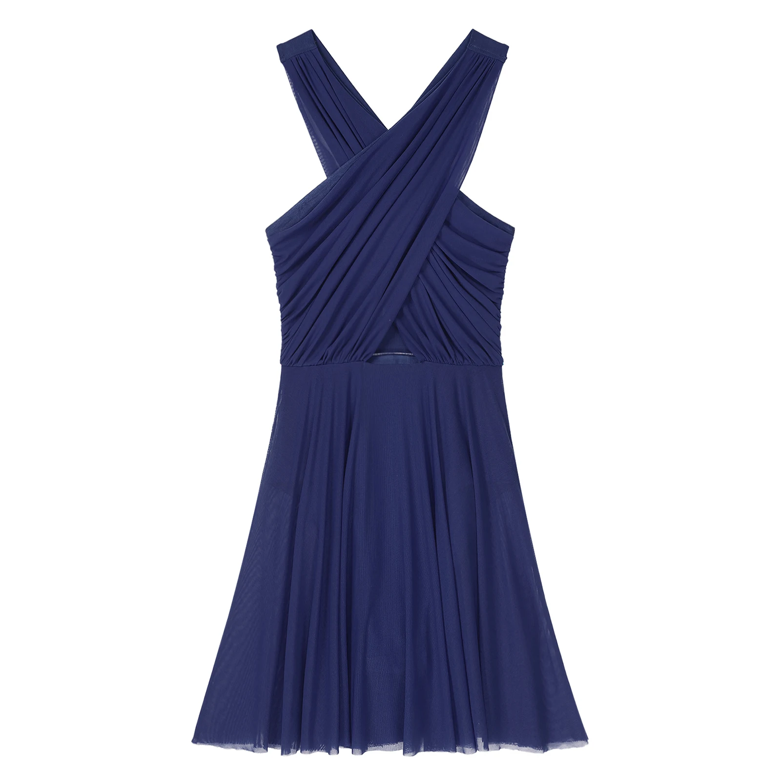 Женское прямое танцевальное платье без рукавов с вырезами прозрачное Сетчатое