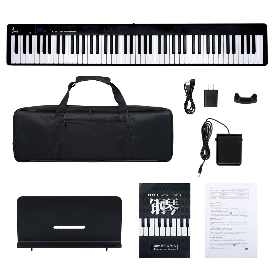 Piano Electrónico plegable portátil de 88 teclas con altavoz Dual y Bluetooth para principiantes, Piano de música electrónica profesional, nuevo