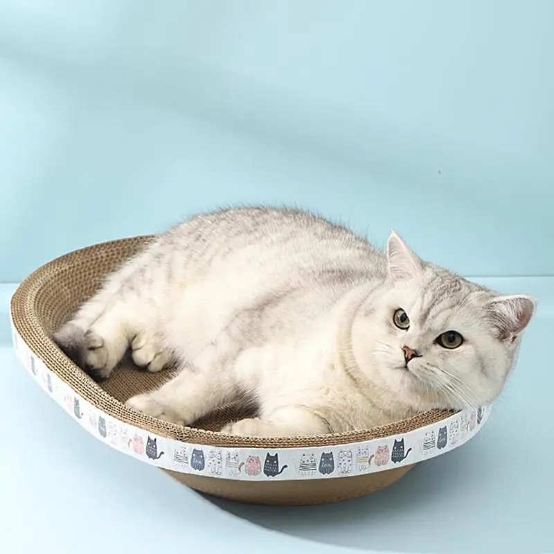 

Scratching Board For Cats High-Density Oval-shaped Cat Scratcher Cardboard For Cat Scratch Cardboard Scratching Posts Scratching