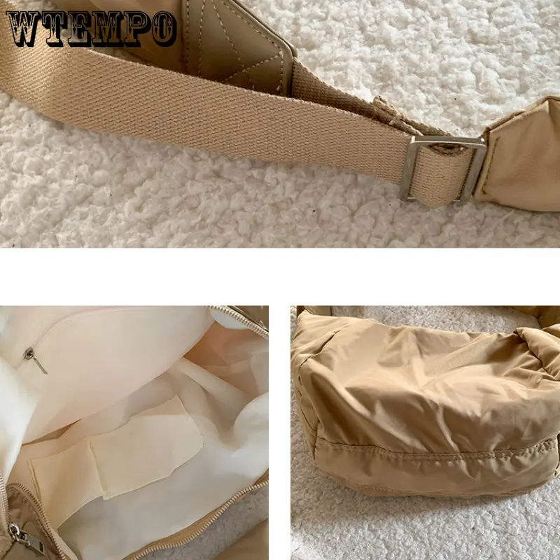 Canva Large Capacity Casual Nylon Messenger Crossbody Shoulder Bag Solid Color Women School Luxury Designer Totes Bags Ashion