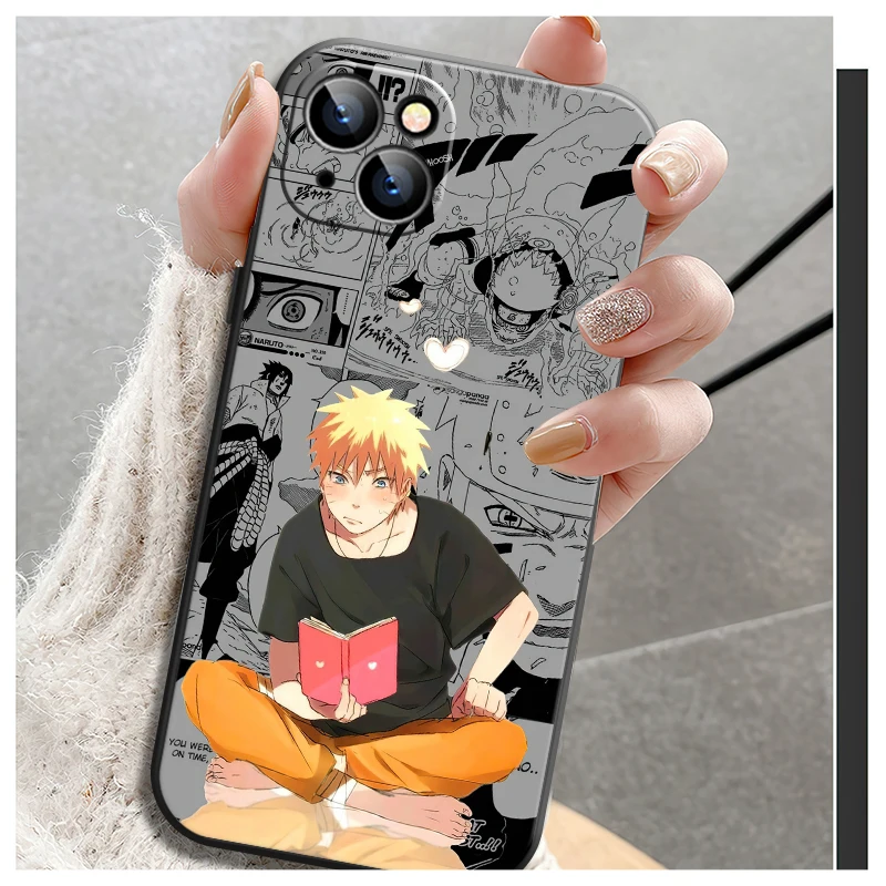 

NARUTO Comic Phone Case For iPhone 13 12 11 6 6S 7 8 Plus X XR 11 Pro XS Max Mini SE Funda Black Soft Liquid Silicon