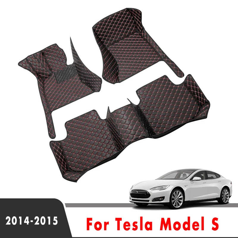 

For Tesla Model S 2015 2014 Car Floor Mats Carpets Waterproof Leather Custom Auto Styling Car Accessories Interior Covers Rugs