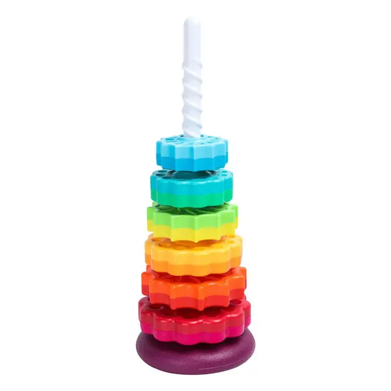 

Rainbow Stacking Ring Tower Stacking Stapelring Blocks Spinning Stacking Toy PP Toddler Toy Kids Toys Infant Toys