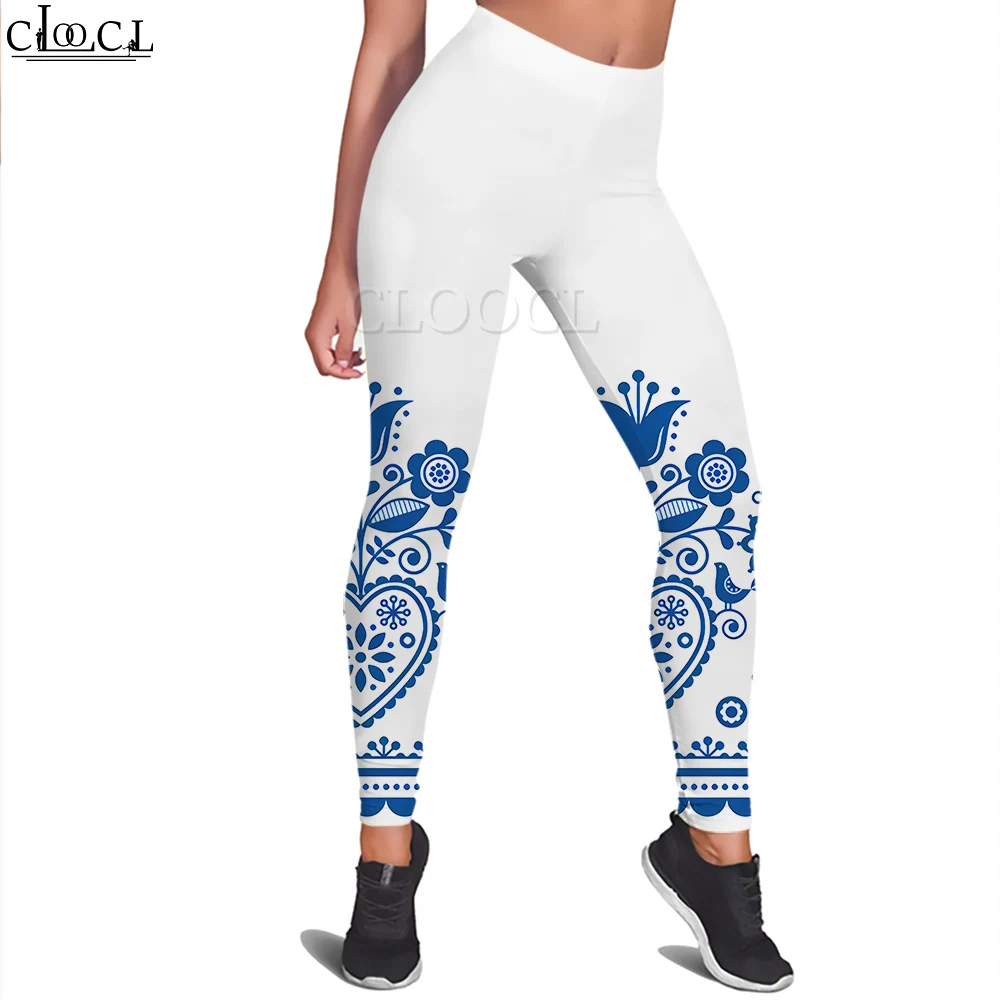 

CLOOCL Women Legging Retro Flower 3D Printed Trousers for Female Outdoor Workout Push Up Jogging Pants Leggings Fashion