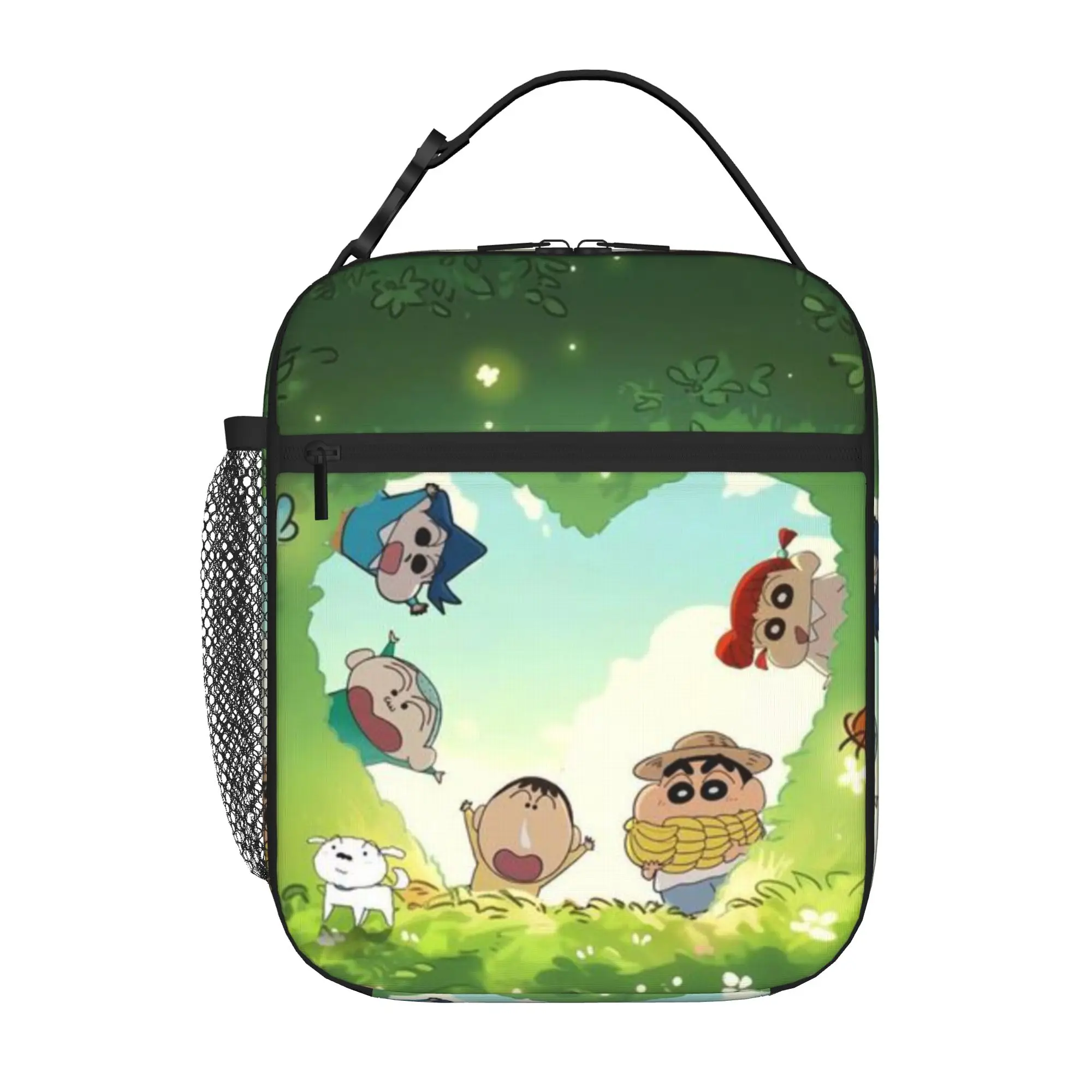 Фото Сезон к школе: портативная сумка для еды Crayon Shin-chan, дизайн Love Grassland, новый дизайн в стиле Харадзюку, персонализированная герметичная сумка для обеда. №2