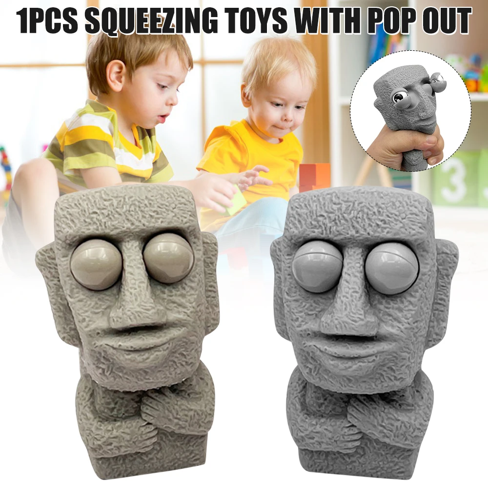 

Squeezing Toys with Pop Out Eyes Mini Rock Man Stress Relief for Kids Teens Decompression Toys Novelty Sensory Game EIG88