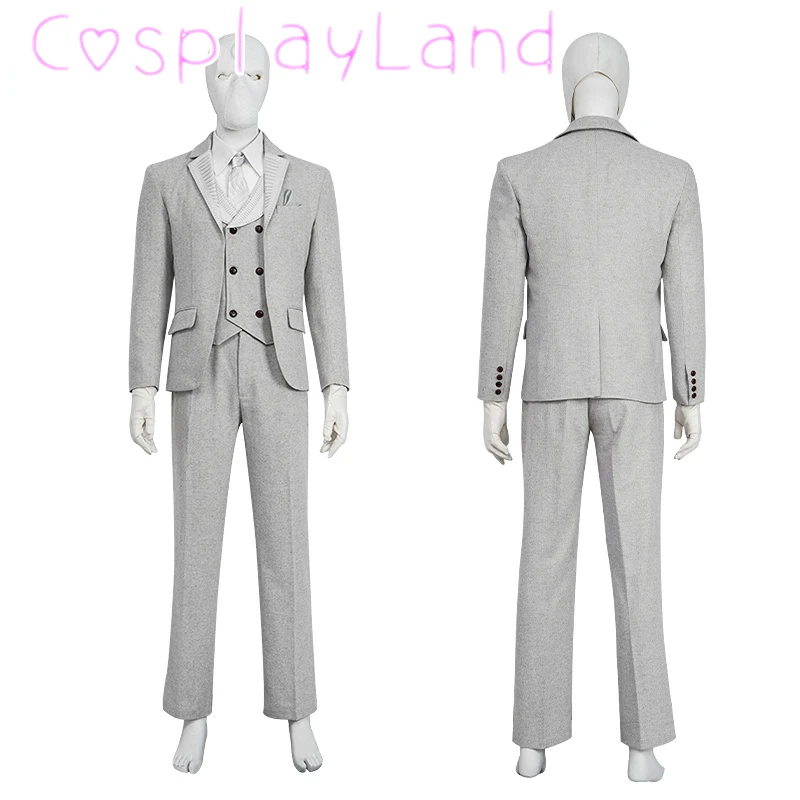 

Halloween Carnival Costumes Moon Mr Knight Cosplay Men Suit Superhero Marc Spector Costume With Mask Custom Made Outfits