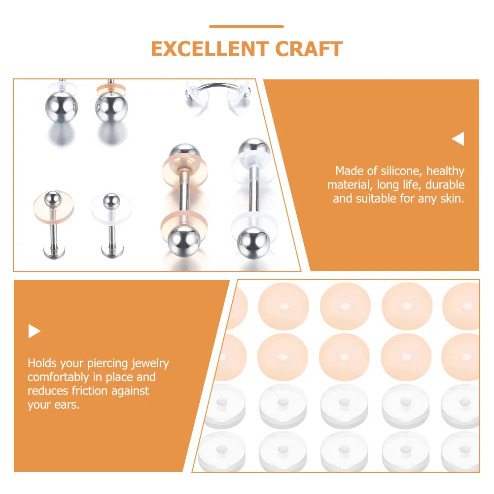 20 шт. силиконовые невидимые прокладки для сережек подушечки пирсинга ювелирных
