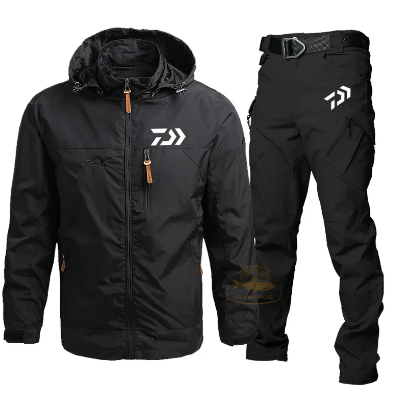

Daiwa Spring Autumn Waterproof Windproof Fishing Suit Set Thin Hooded Fishing Jacket Breathable Quick Dry Fishing Clothes