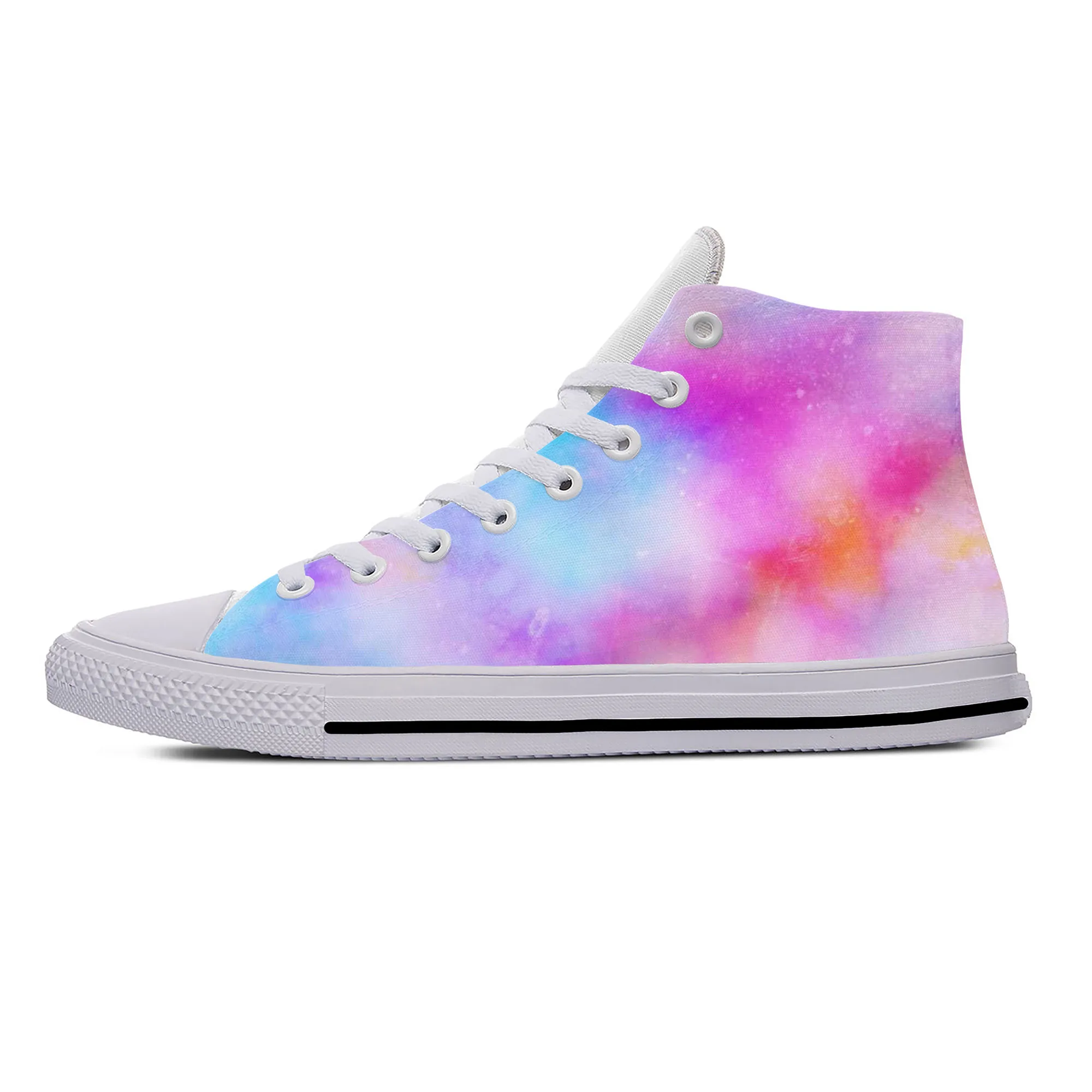 

Hot Summer Anime Cartoon Tie Dye Pattern Aesthetic Fashion Casual Cloth Shoes High Top Men Women Sneakers Classic Board Shoes