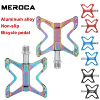 meroca mountain bike pedal 2021 new du bearing ultra light non slip aluminum alloy folding treadle bicycle universal accessories