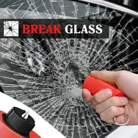 car safety hammer spring type escape hammer broken window puncher seat belt cutter key chain auto parts
