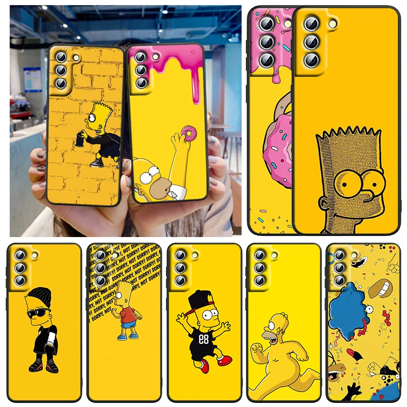 

Popular Anime Simpsons For Samsung Galaxy S22 S21 S20 FE Ultra Pro Lite S10 5G S10E S9 S8 Plus Black Soft Funda Capa Phone Case