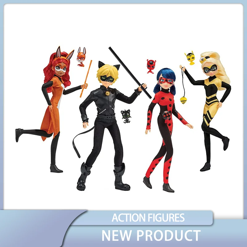 

ORIGINAL Miraculous Tales of Ladybug Ladybug Cat Noir Rena Rouge Anime Action Figures 11 Inches Collectible Model Toy Gift
