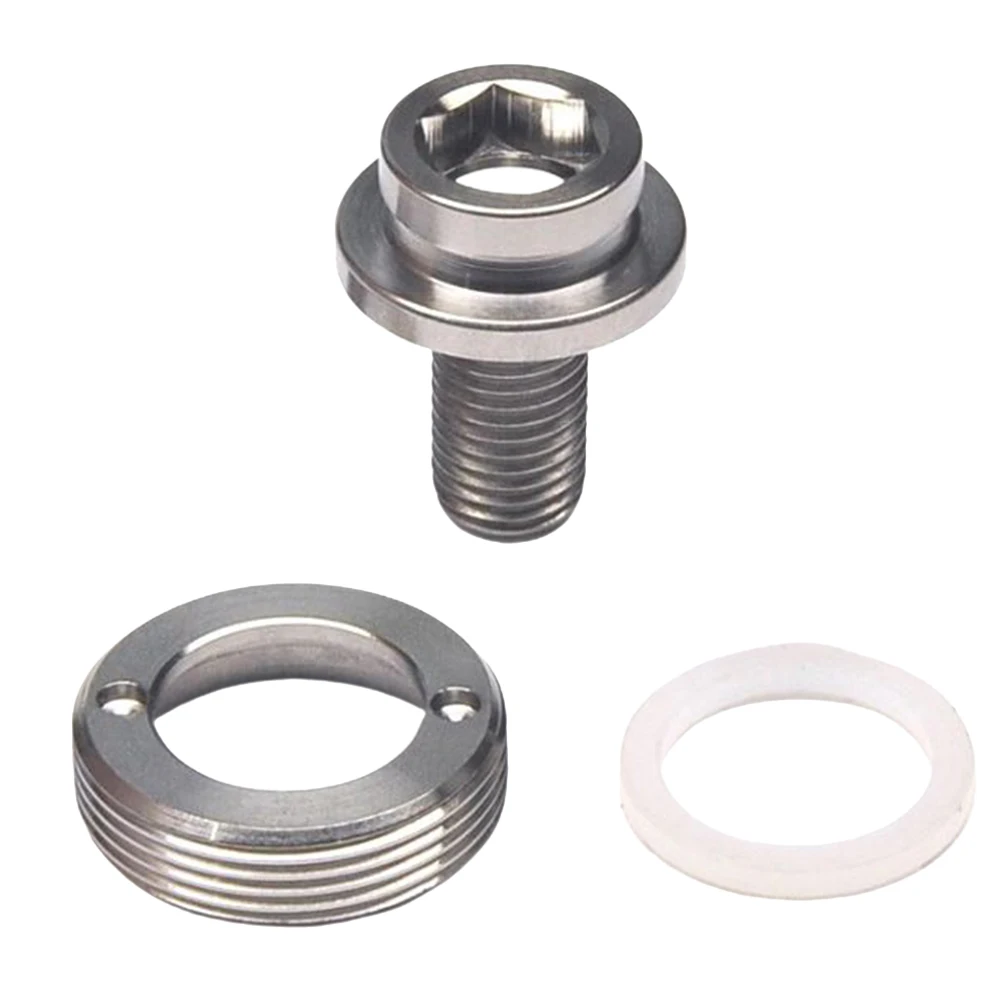 

1x Dust Cover & Titanium Screw Bicycle Center Axle Universal Bike CNC Machining M8*15 Bicycle Bottom Brackets Hex Screw