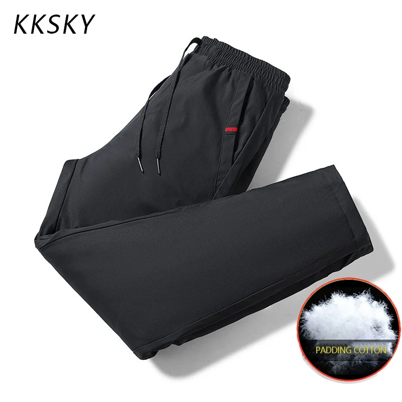 

Зимние флисовые мужские брюки с подкладкой, повседневные теплые хлопковые брюки, уличные спортивные прямые брюки, Мужская одежда, брюки для походов