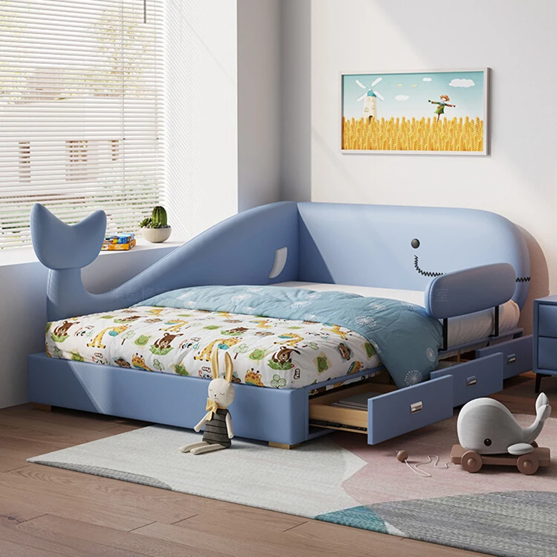Креативная мультяшная детская кровать современная простая с выдвижными ящиками