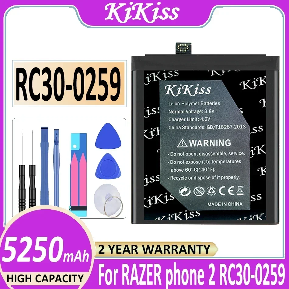 Перезаряжаемая батарея KiKiss 5250 мАч RC30-0259 для RAZER Phone 2 Phone2 1ICP4/69/81 + бесплатные