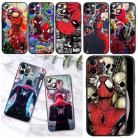 superhero spiderman peter parker phone case for iphone 11 12 13 mini 13 14 pro max 11 pro xs max x xr plus 7 8 silicone cover