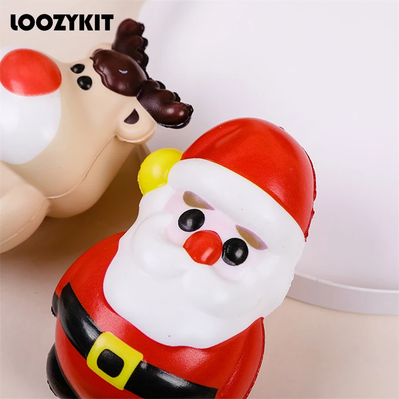 

1 шт. забавные игрушки для детей, рождественский подарок, Санта-Клаус, снеговик, лось, Рождественская елка, милые медленно восстанавливающие форму игрушки-сжималки для снятия стресса