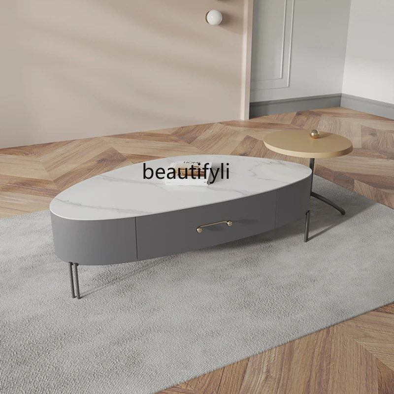 

Современная Минималистичная каменная тарелка yj, чайный столик для гостиной, Домашний Светильник, роскошный чайный столик для маленькой ква...