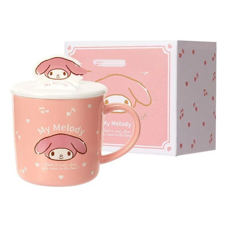 Фото Керамическая чашка Miniso Sanrio Kawaii, серия для заметок с крышкой, кружка Cinnamoroll, очаровательная популярная студенческая аутентичная керамика №2