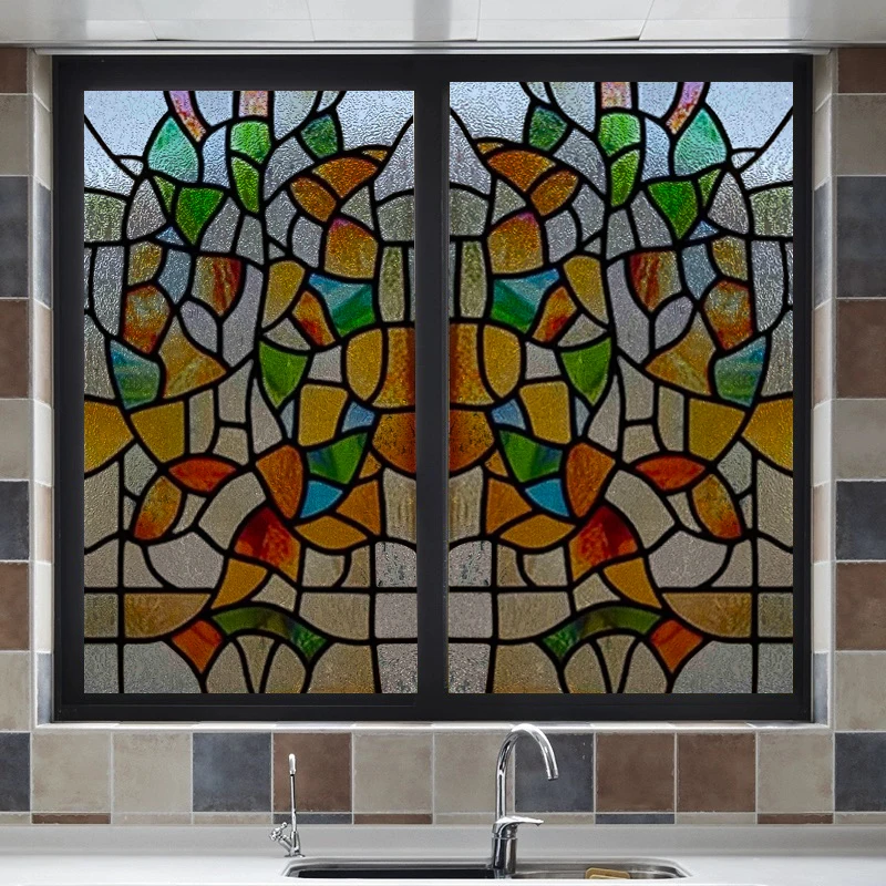 Оконная пленка витражные пленки матовая статическая клейкая легкая прозрачная