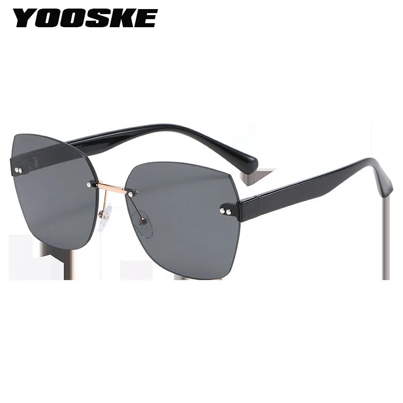 

Imwete Fashion Oversized Polygonal Sunglasses Women Frameless UV400 Shades Goggles Eyeglasses Female Large Frame Rimless Eyewear