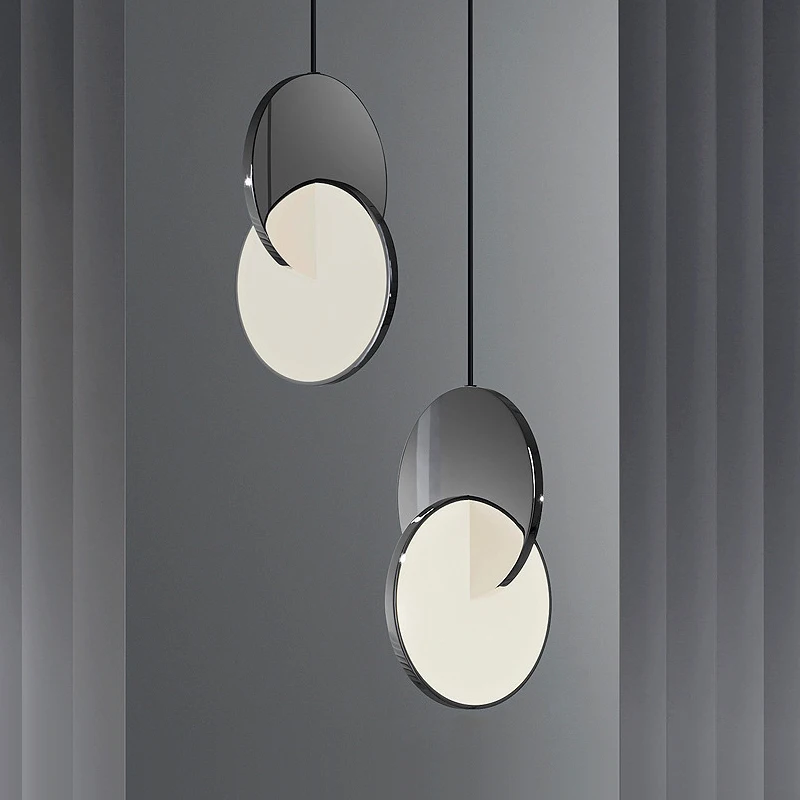 Post-modern Ring LED Pendant Lights Geometric Circle Iron Dining Living Room Bedroom Indoor Decorative Hanging Lighting Fixtures