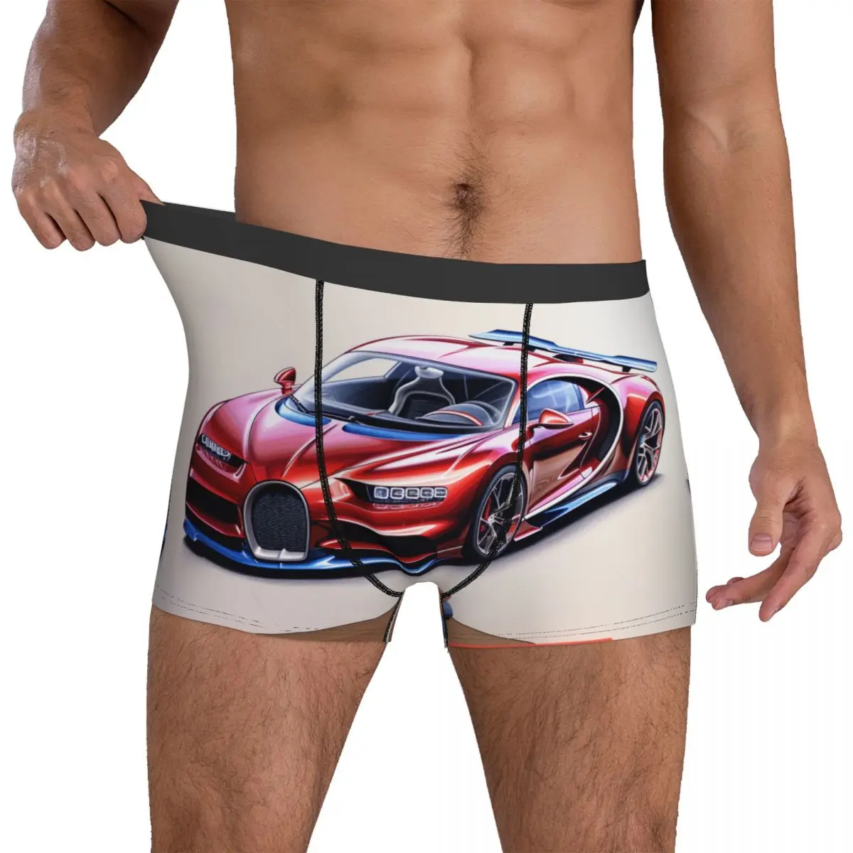 Sports Car Underwear Colored Cartoon Pencil Art Man Underpants Custom Comfortable Trunk Hot Shorts Briefs Plus Size 2XL