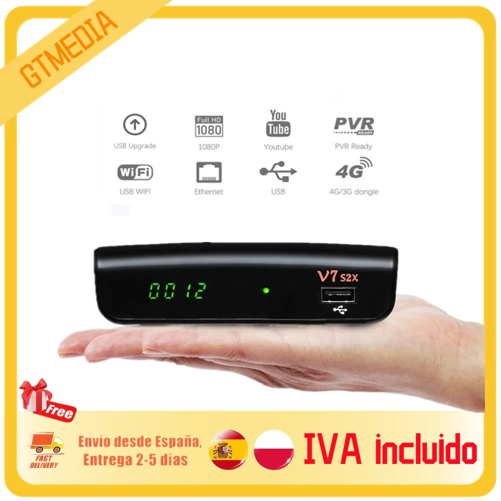 

Спутниковый ресивер Ready Stock 1080P GTmedia V7 S2X DVB-S/S2/S2X Usb Wifi цифровой приемник V7S2X обновление Freesat V7S HD без приложения